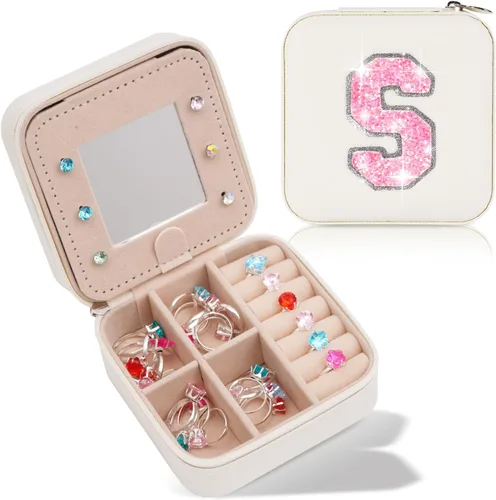 Miniatura 15 de Uygafly Joyero de viaje – Joyero personalizado para mujeres, pequeño organizador de joyas, bonitos organizadores de joyas y estética
