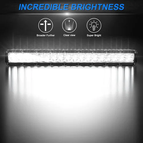Miniatura 4 de Autofeel Barra de luz LED de 15 pulgadas – Luz de matrícula de una sola fila de 6000 K 6000 lm de inundación todoterreno y luces antiniebla