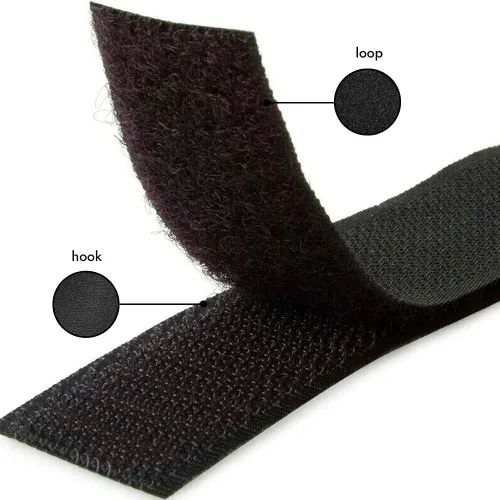 Miniatura 6 de Cinta de gancho y bucle negra de 1 pulgada de ancho para coser, no adhesiva, de 5 yardas de largo, de nylon, cinta de gancho y bucle para tela, Negro