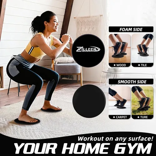 Miniatura 2 de Zilleen Deslizadores de Ejercicio para Entrenamiento Discos de Fitness para Pilates para Mujeres y Hombres, Paquete de 2