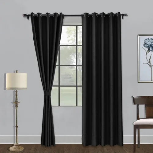 Miniatura 28 de Fcosie Cortinas opacas de 84 pulgadas de largo con textura de lino, con aislamiento térmico, con ojales en la parte superior con forro opaco blanco