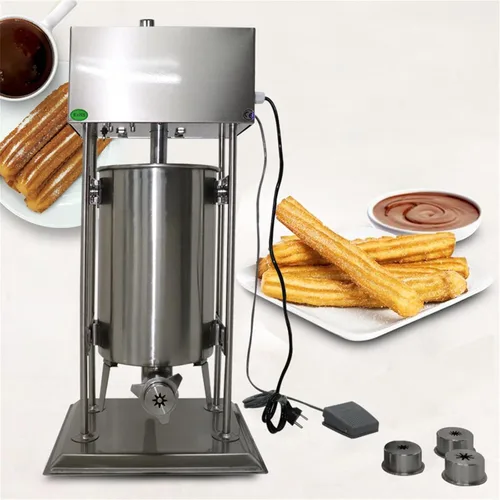 Miniatura 4 de Churro Maker, máquina de churro de tipo vertical, manual de acero inoxidable, máquina de churrera con rosquilla española con capacidad de 15 L y 4
