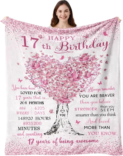 Miniatura 15 de Vuinezo Regalos de cumpleaños número 18 para niñas, manta de decoraciones de cumpleaños número 18 50"X60", regalos de cumpleaños para niña de 18