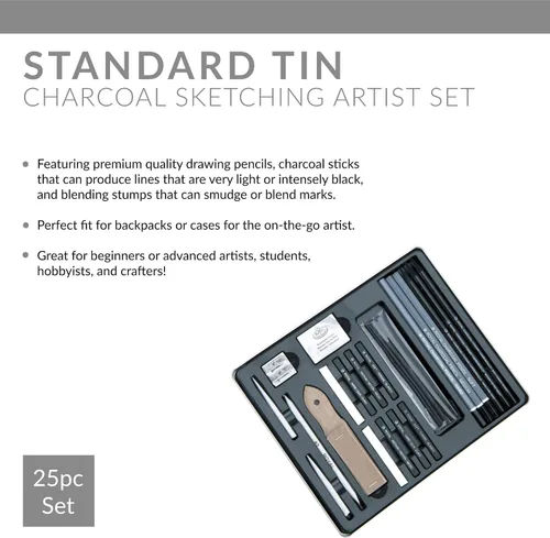 Miniatura 5 de Essentials(TM) - Juego de arte de carbón medio con estaño