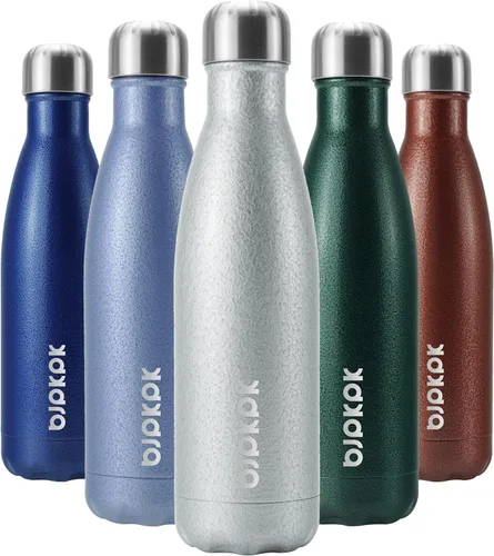 Miniatura 10 de BJPKPK Botella de Agua Aislada 17oz Botellas de Agua de Acero Inoxidable Apta para Lavavajillas Metal Térmica Mantiene Frío y Caliente, Gris Niebla