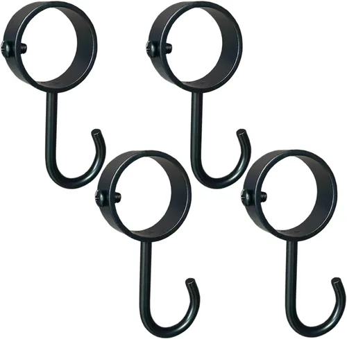 Miniatura 6 de Paquete de 4 soportes de barra de cortina de acero inoxidable de alta resistencia de 1 pulgada, soportes de extremo para poste de armario, soporte