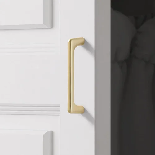 Miniatura 12 de Paquete de 4 tiradores dorados para cajones de gabinete, manijas doradas cepilladas para cajones de tocador, accesorios de gabinete de baño