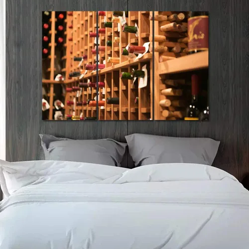 Miniatura 13 de Obra de arte para paredes del hogar, 3 paneles de letras de vino tinto, pinturas de corcho, impresiones HD, arte de pared de corcho de vino sobre