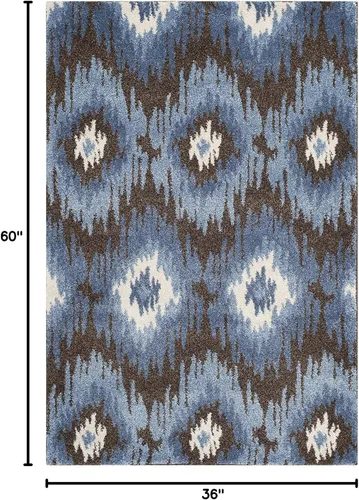 Miniatura 2 de SAFAVIEH Retro Collection - Alfombra decorativa de 3 x 5 pies, marrón oscuro y azul, diseño abstracto moderno, no desprende pelusa y de fácil