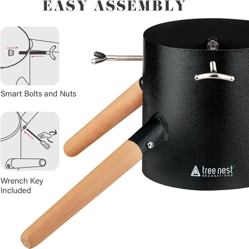Miniatura 6 de Tree Nest Base de Soporte para Árbol de Navidad Xmas Soporte Moderno de Metal para Árbol Real de 10 pies Decoración de Árbol Xmas (Familia, Negro)