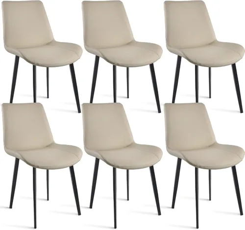 Miniatura 21 de Sillas de Comedor, Sillas de Comedor Modernas de Cuero PU, Sillas de Comedor con Patas de Metal Resistentes, Sillas de Cocina con Asiento Tapizado