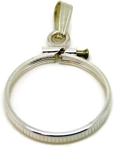 Miniatura 5 de Joyería de bricolaje: Bisel de plata esterlina para monedas de un cuarto - fácil de usar colgante/encanto/collar ajuste/moneda no está incluida