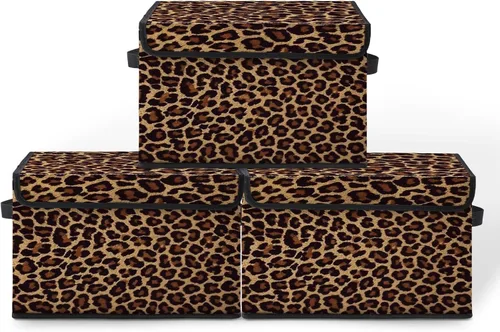 Miniatura 31 de Contenedores de almacenamiento apilables para ropa con tapas, organizadores de clóset con estampado de gatos de tela para el hogar y la oficina