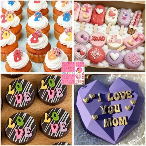 Miniatura 5 de 4 piezas Moldes de Letras para Fresas Cubiertas de Chocolate, Molde de Silicona de Alfabeto Números Mayúsculas Minúsculas Fondant para Hacer Dulces