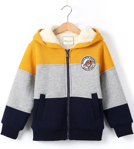 Miniatura 2 de Bumeex - Sudadera Sherpa con capucha, forro polar y cremallera para niño