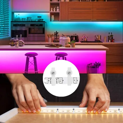 Miniatura 5 de DOERDO - 200 clips de fijación de tira de luz LED con 200 tornillos para fijación de 0.394 in de ancho, no impermeable, tira de luz LED 3528/5050