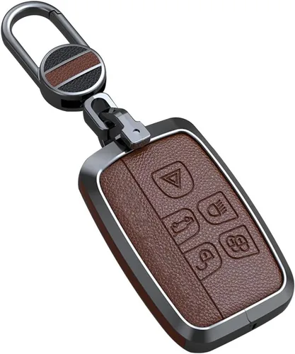 Miniatura 12 de ontto Funda para llavero Land Rover de piel antiarañazos, protección completa para Defender Discovery Sport Fit para Jaguar Negro Tipo A-Negro