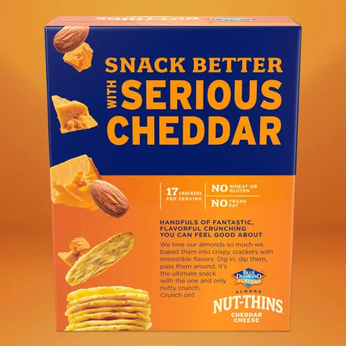 Miniatura 6 de Blue Diamond Almond Nut Thins, Queso Cheddar, 4.25 Oz (Paquete de 4)