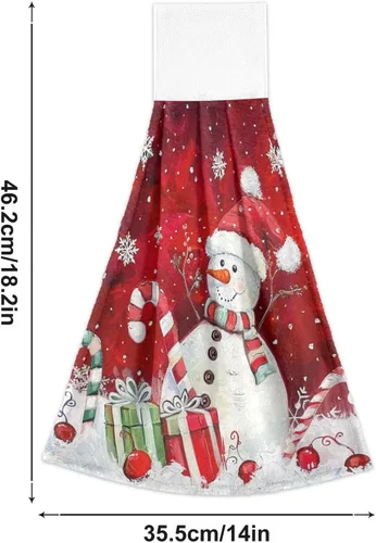 Miniatura 3 de Boccsty Toallas de baño con diseño de muñeco de nieve de Navidad, 2 piezas, toallas de baño de mano de invierno, toallas de cocina, toallas de té