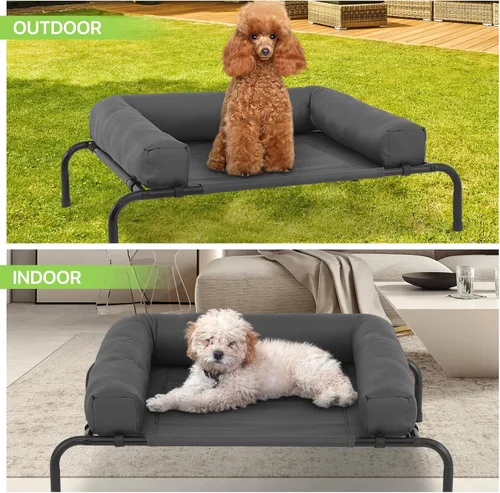 Miniatura 10 de Magshion Cooling Elevated Dog Bed, Portable Raised Outdoor Indoor Dog Cots Chew Proof Pet Hammock with Breathable Mesh & Removable Bolster for Large