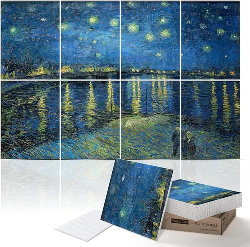 Miniatura 32 de PINWELIFE® Paneles acústicos para pared, paneles absorbentes a prueba de sonido, para el hogar y la oficina, amortiguadores decorativos absorbentes