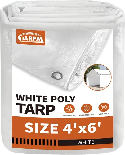 Miniatura 86 de TARPAL Lona azul de 4 x 12 pies, lonas de resistencia media de 8 mil impermeables, resistentes a desgarros con ojales de metal, adecuadas