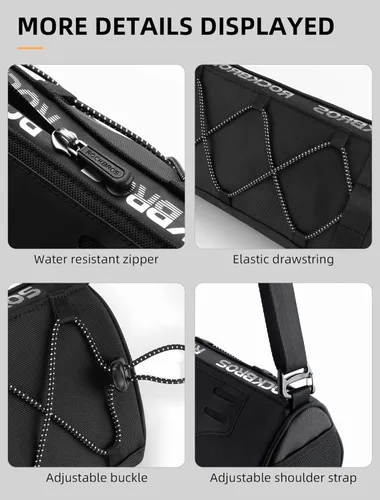 Miniatura 7 de Bolsa de manillar ROCKBROS para bicicletas con capacidad grande de 1.5L, bolsa frontal de manillar para bicicletas, accesorios reflectantes