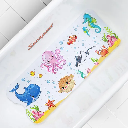 Miniatura 10 de Secopad Alfombra de Baño para Bañera Antideslizante, Lavable a Máquina, Alfombra Antideslizante de Ducha para Bañera de Bebé con Dibujos Animados