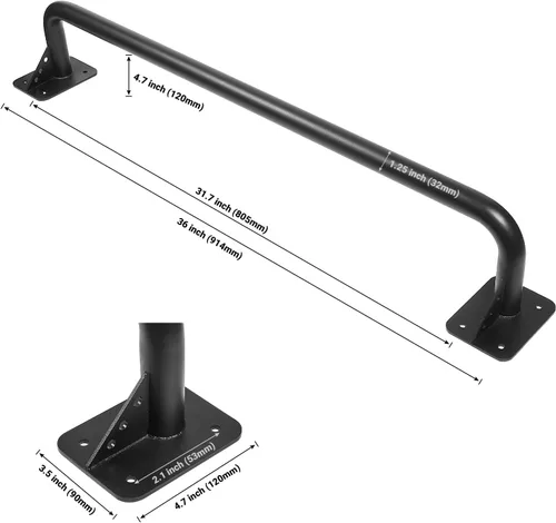 Miniatura 2 de Wall Mounted Doorway Pull Up Bar, Heavy Duty Strength Training Pull-Up Bars for Doorframe, Support Beam or Joist Mount Thick Metal Sturdy
