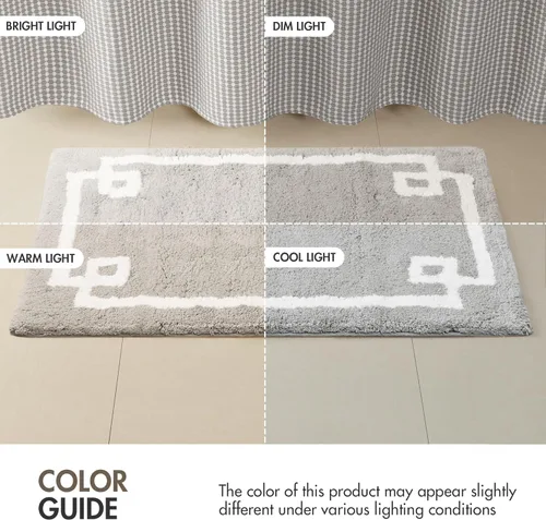 Miniatura 10 de Madison Park Evan Alfombra de Baño de Algodón con Mechones Lavable, Alfombras de Baño Sólidas de Lujo, 20" x 30", Gris