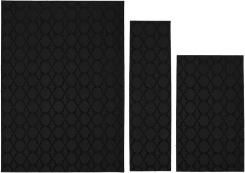 Miniatura 78 de Garland Rug Sparta - Alfombra antideslizante de polipropileno de 2 pies x 12 pies, color negro, ideal para salas de estar y pasillos, elegante