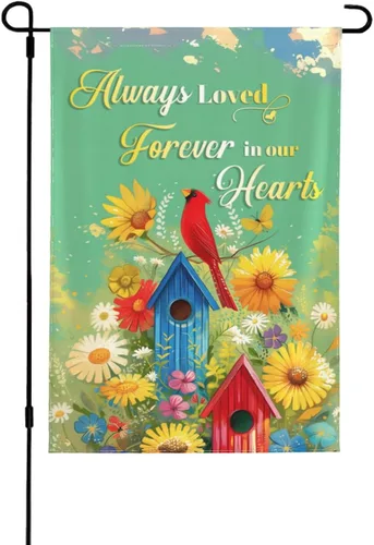 Miniatura 22 de Bandera de memoria personalizada con nombre de foto, fecha, letrero funerario personalizado, bandera conmemorativa personalizable para jardín, Cielo