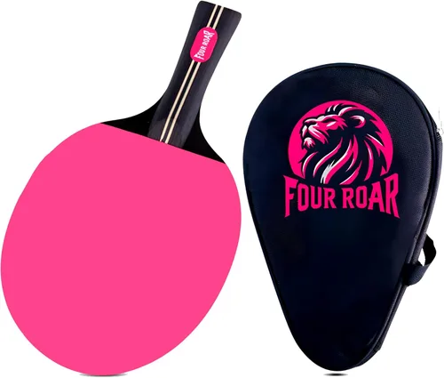 Raqueta de ping pong rosa con 7 capas | Pala de ping pong rosa para jugadores de todos los niveles | Incluye 1 estuche de almacenamiento de paleta