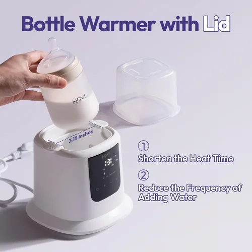 Miniatura 5 de NCVI Calentador de leche para bebé, calentamiento rápido de 3 minutos, 8 en 1, calentador de bolsas de leche materna para bebés con temporizador