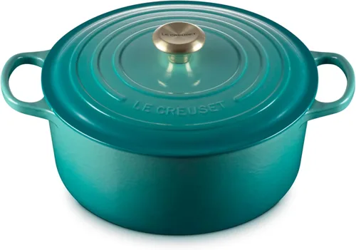 Miniatura 60 de Le Creuset Horno holandés redondo de hierro fundido esmaltado, 4.5 cuartos de galón, Marsella Marseille