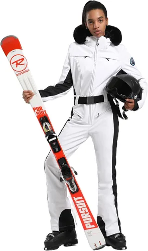 Miniatura 98 de GSOU SNOW Traje de esquí para mujer, traje de nieve de una pieza, para snowboard, delgado, aislante, impermeable, resistente al viento