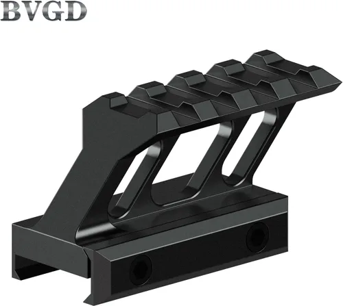 Miniatura 2 de Soporte elevador Picatinny de 4 ranuras de 1 pulgada de alto perfil de 45 grados en ángulo hacia adelante que se extiende para mira micro refleja