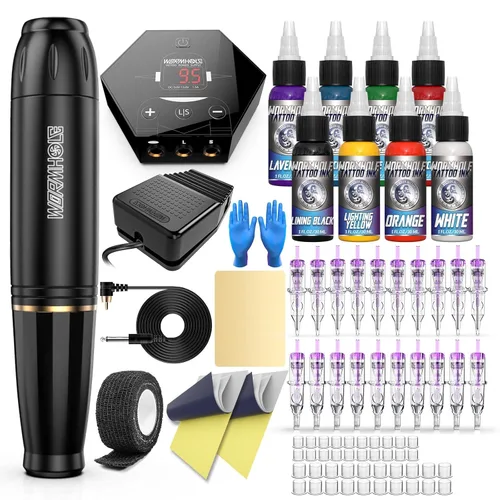 Kit de Pistola de Tatuaje Cartucho Kit de Máquina de Tatuaje Kit de Tatuaje Kit de Pluma de Tatuaje para Principiantes Pluma de Tatuaje Rotativa