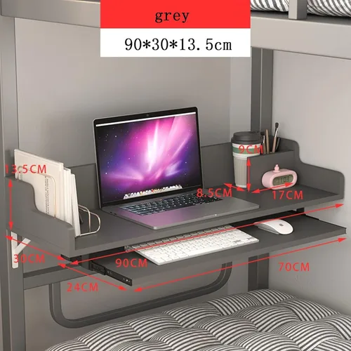 Miniatura 6 de HORV - Bandeja de cama para laptop, mesa de montaje en pared, mesa flotante, ahorro de espacio, mesa de escritura para computadora, mesita de noche