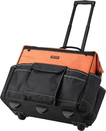Miniatura 9 de VEVOR Bolsa de herramientas con ruedas de 20 pulgadas, capacidad de carga de 110 libras, 27 bolsillos, bolsa de herramientas resistente sobre
