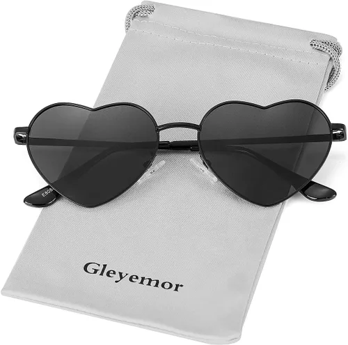 Miniatura 2 de Gafas de sol polarizadas en forma de corazón para mujer, marco de metal, bonitas y encantadoras, 100% protección UV
