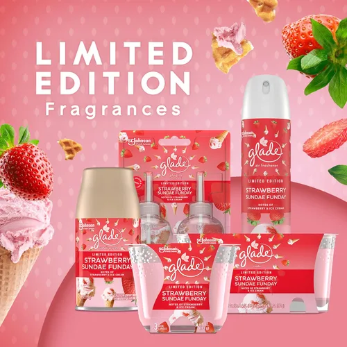 Miniatura 3 de Glade PlugIns - Recambios de ambientador, aceites esenciales y perfumados para el hogar y el baño, Strawberry Sundae Funday, 1.34 onzas, 2