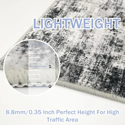 Miniatura 94 de IOHOUZE Alfombra abstracta lavable de 3 x 12 pies para pasillos, antideslizante para cocina, camino de entrada de lana sintética para interiores