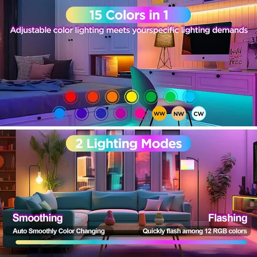 Miniatura 2 de Yochoice Bombilla de luz recargable con batería operada con control remoto E12, bombilla LED regulable con 15 colores seleccionables y 3