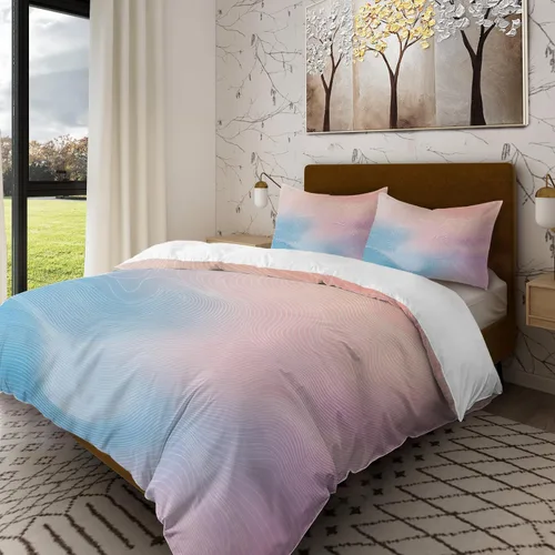 Miniatura 21 de Batmerry Compass Rose Twin Size 3 Pieces Bedding Duvet Cover Sets, Soft Fluffy Floral Themed Design 100% Cotton Printed Duvet Cover for All Season
