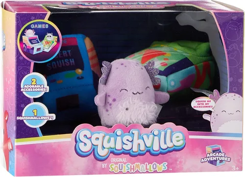 Squishville SQM0322 Arcade Adventure Set - Juego de 2 pulgadas de felpa y accesorios, juguetes para niños, multicolor