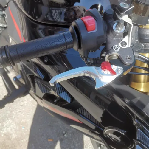 Miniatura 8 de Juego de manetas de embrague de freno corto Shark de 2 dedos compatible con Yamaha Fazer FZ-1 FZ-8 FZ-6 FZ-6R FZS60, aleación de aluminio CNC (negro)