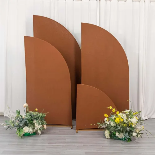 Miniatura 203 de Efavormart - Juego de 4 fundas de elastano beige para arco de media luna, fundas de telón de fondo Chiara de 2.5 pies a 7 pies para escenarios
