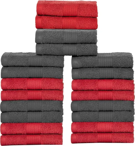 Miniatura 28 de Ample Decor Juego de 12 toallas de baño de 600 GSM, 100% algodón, 4 toallas de baño, 4 toallas de mano, 4 paños de lavado, absorbentes y suaves