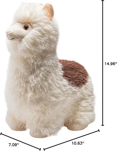 Miniatura 2 de Wild Republic Snuggleluvs, alpaca, animal de peluche con peso, 15 pulgadas, regalo para niños, juguete de peluche, botellas de agua recicladas